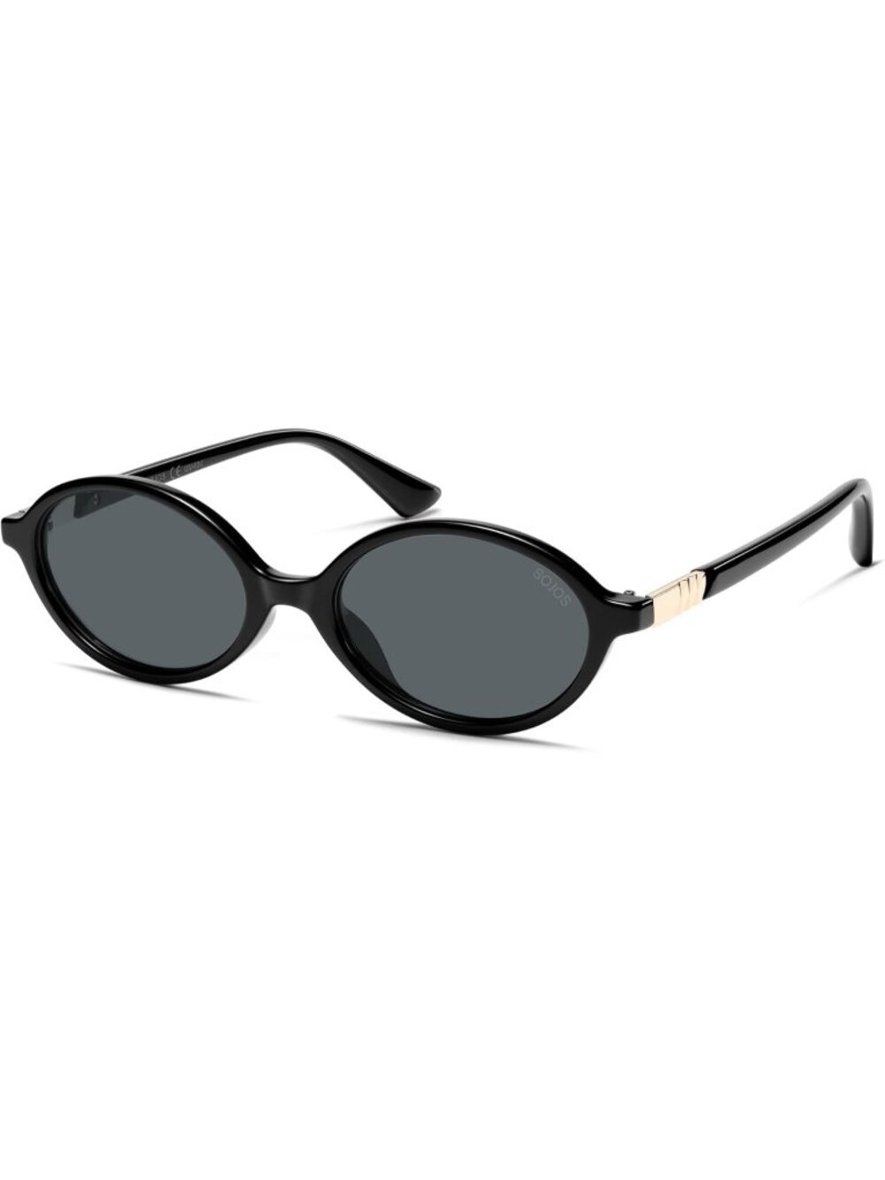 SOJOS Women's Black Grey Polarized Retro Oval Sunglasses Vintage Trendy Designer